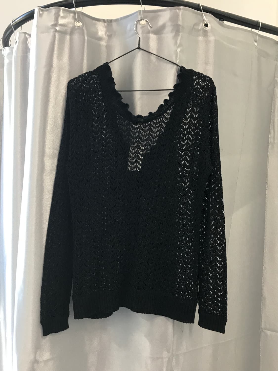 Jpn Black Crochet Knit Top 상품이미지5