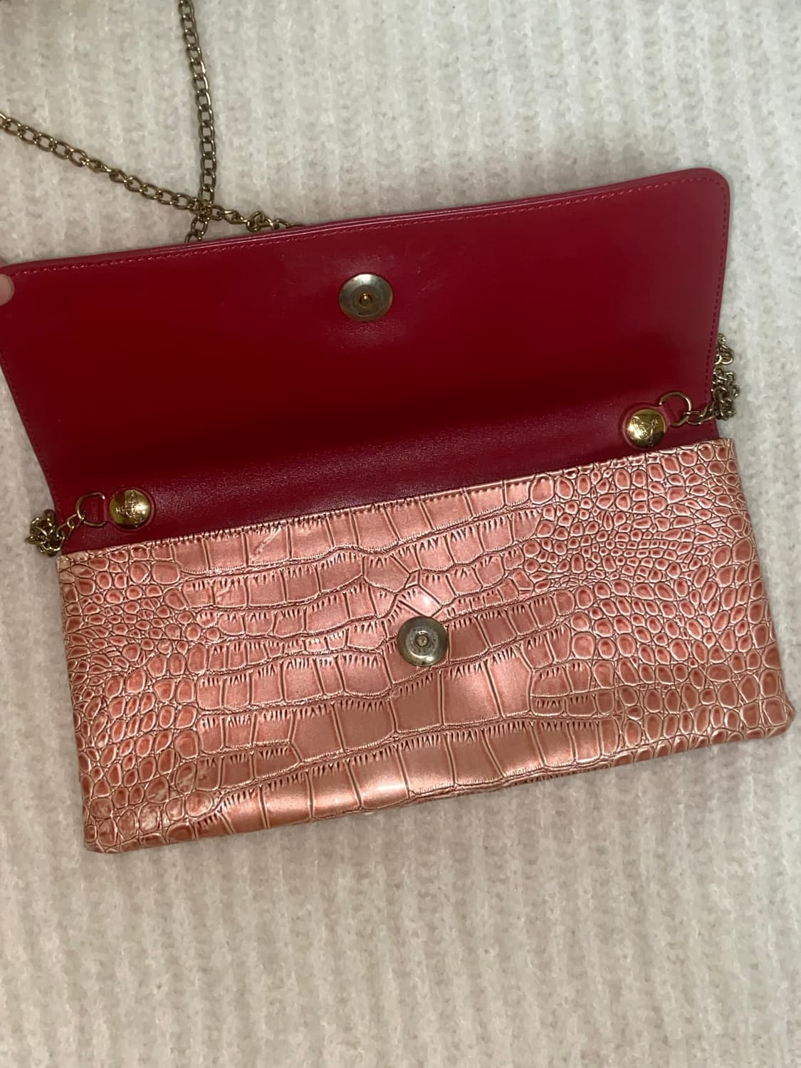 비비안웨스트우드 핑크 악어 에나멜 체인 숄더백 크로스백 상품이미지5