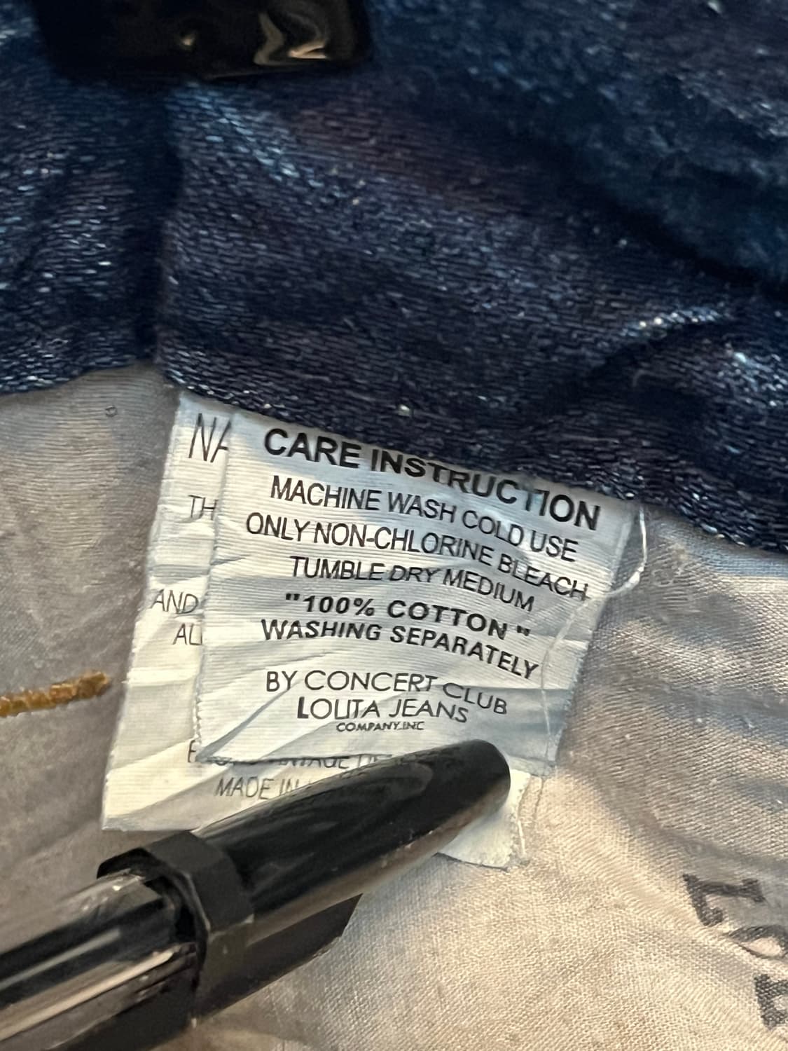 Lolita Jeans 스트레이트 워싱 데님 진 W32 상품이미지6