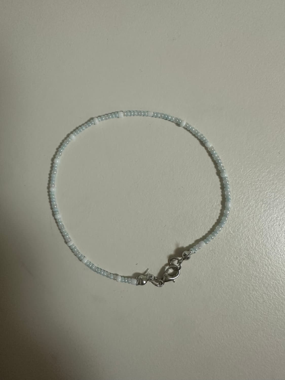 수제 비즈팔찌 스카이 블루 화이트 상품이미지2