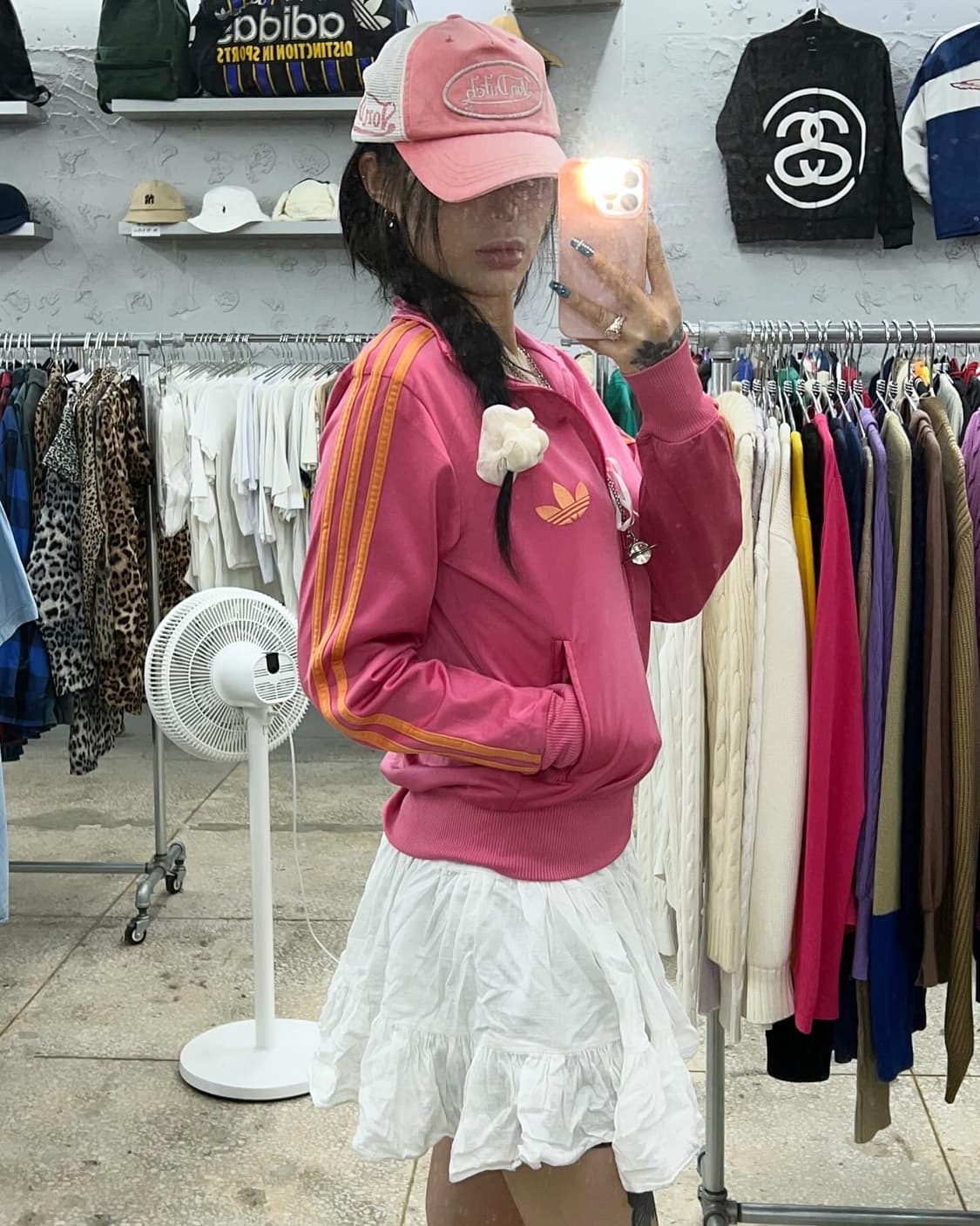 아디다스 핑크오렌지 구파이어버드 져지 38 상품이미지6