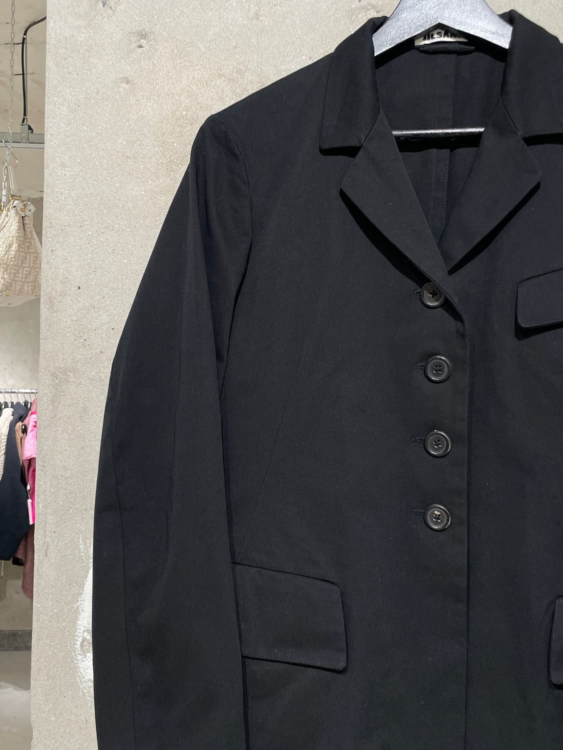 질샌더 블랙 멀티 플랩포켓 코튼 롱 자켓 상품이미지2