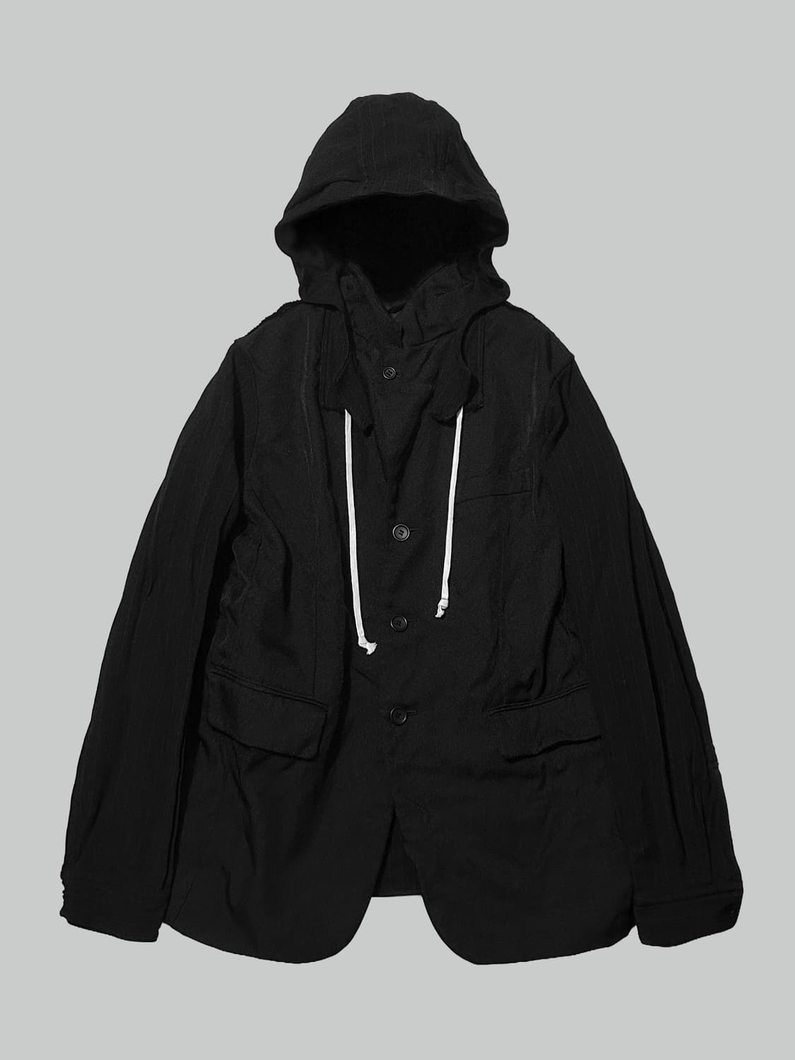 꼼데가르송 블랙 축융 후드 블레이저 상품이미지1