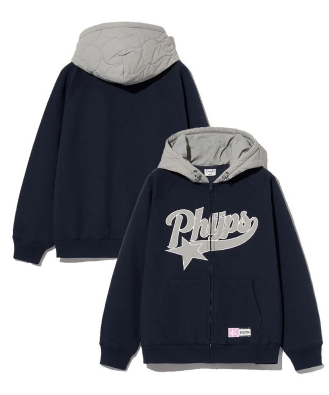 피지컬디파트먼트 퀼팅 후드집업 네이비 상품이미지1