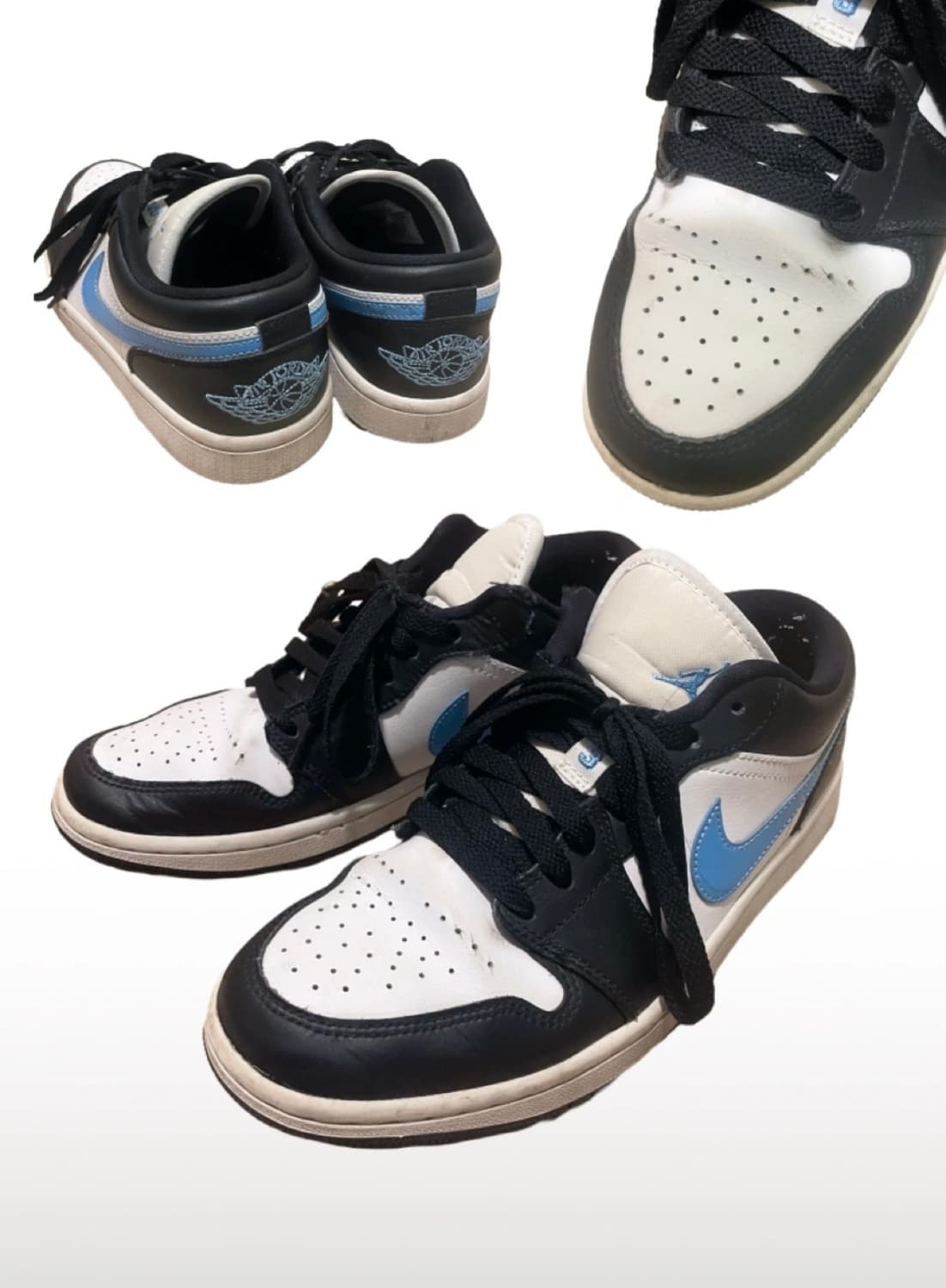 (W) 나이키 에어 조던 1 로우 블랙 유니버시티 블루 상품이미지1