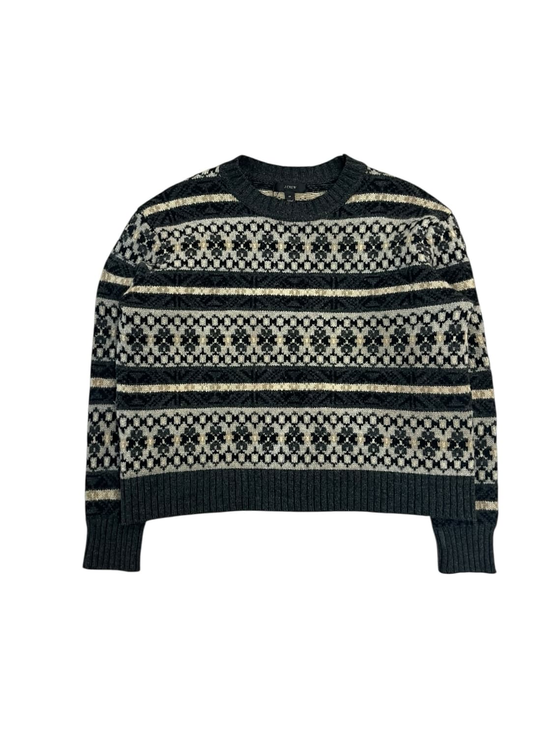 제이크루 패턴 램울 니트 차콜 M #csz2796 상품이미지3