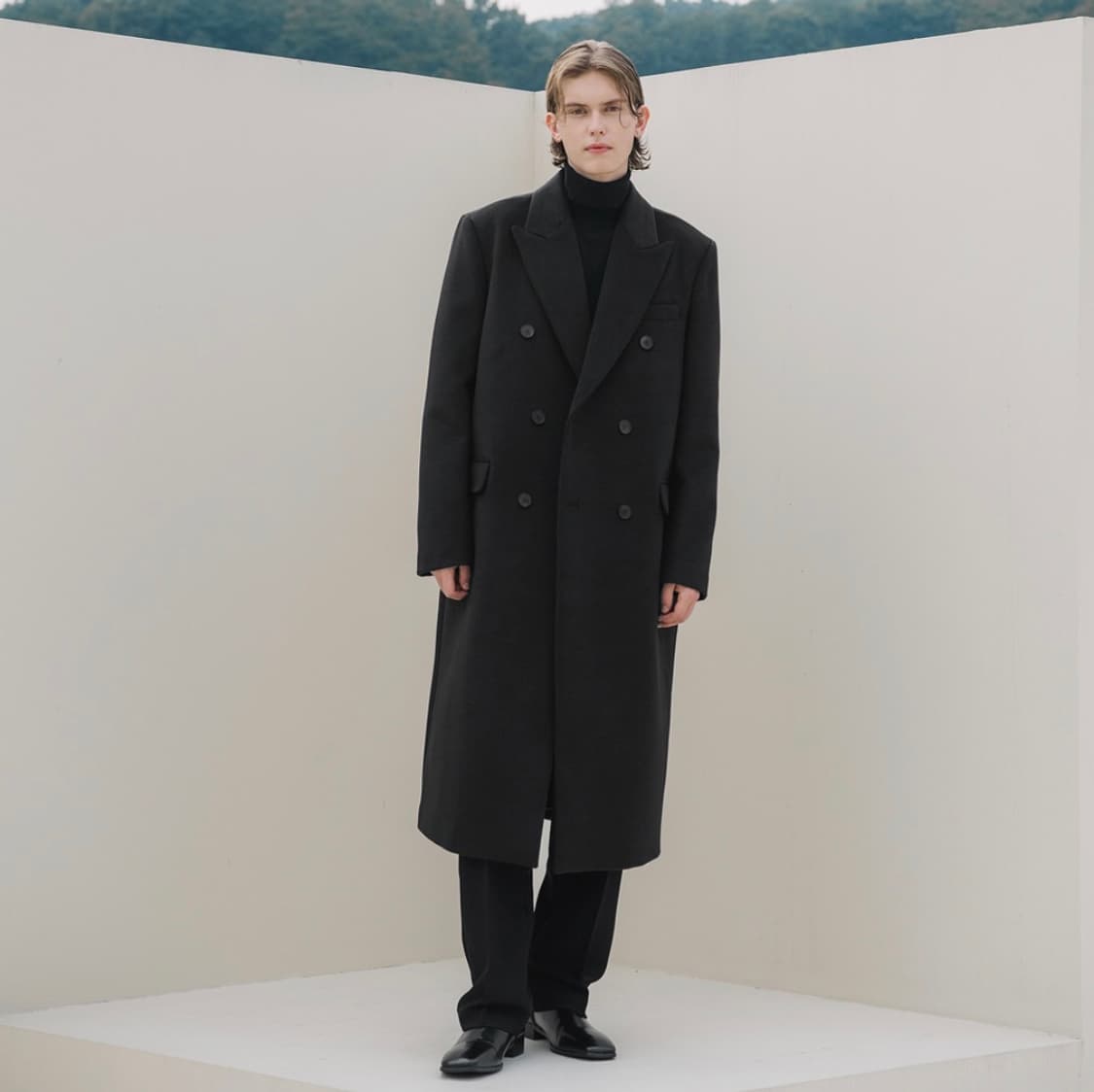 (L) 데꼬로소 핸드메이드 테일러드 롱코트 - BLACK 상품이미지3