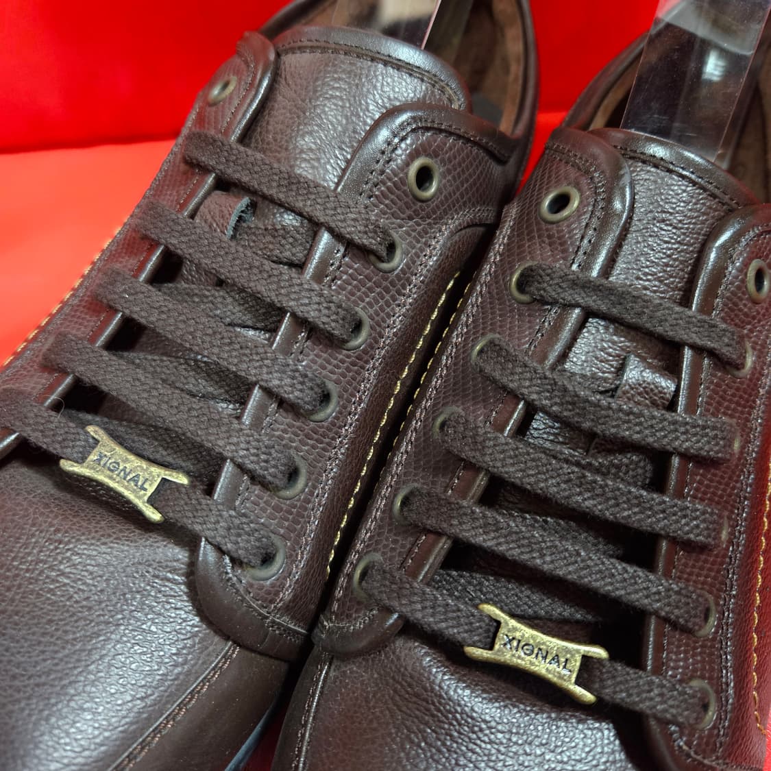 (새상품) XIGNAL 브라운 레더 핸드메이드 스니커즈 270size 상품이미지5