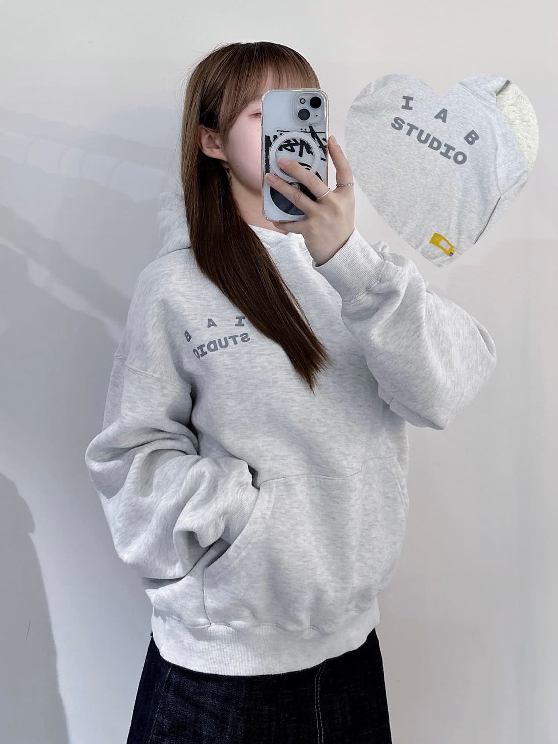 아이앱스튜디오 헤더그레이 후드 상품이미지1