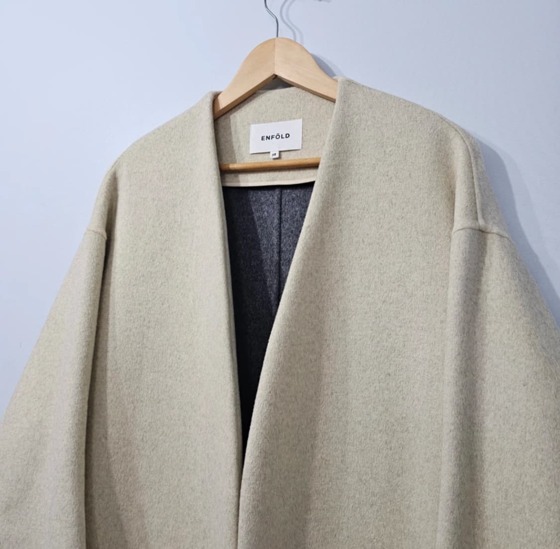 Enfold 엔폴드 타임 베이지색 오픈 코트 ~66 오버핏 상품이미지4