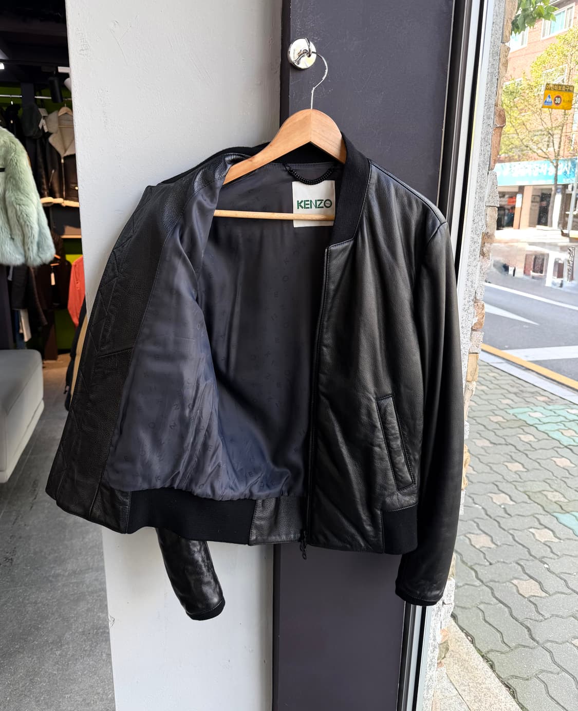 S/ 겐조 고트스킨 백자수 레더자켓 상품이미지5