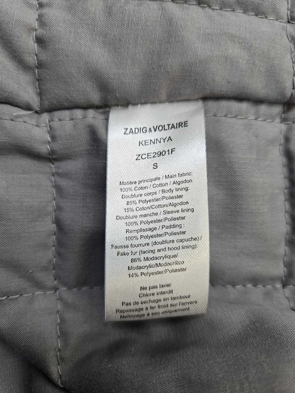 자딕앤 볼테르 카키색 후드 야상 점퍼 상품이미지6