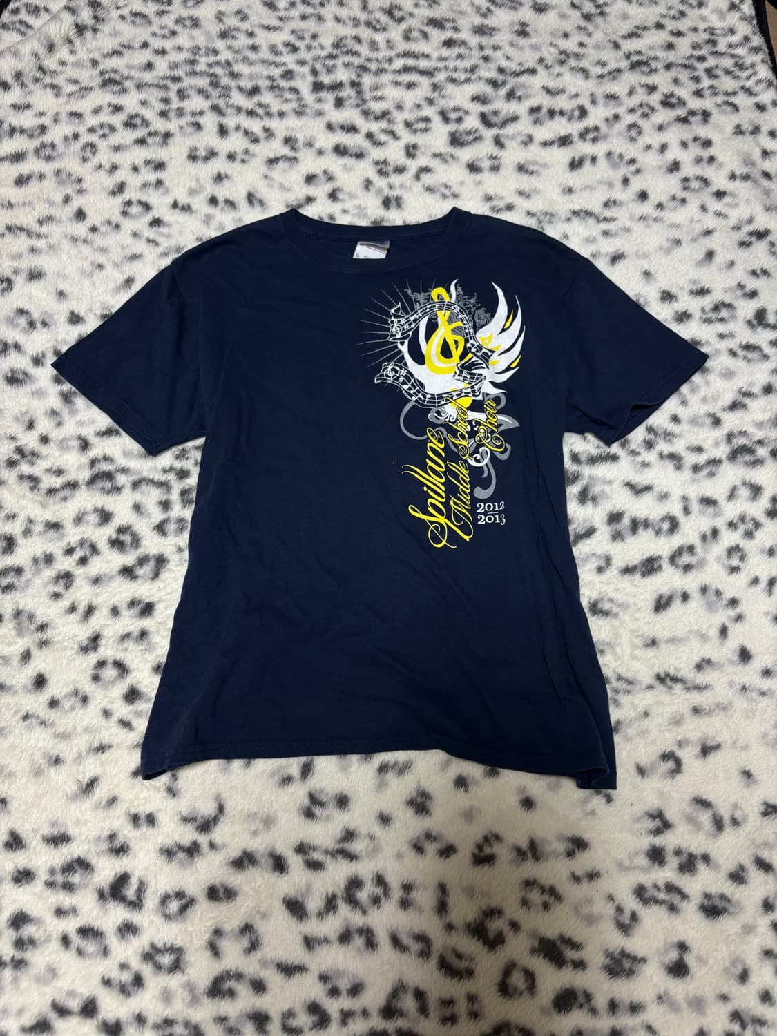 “Unknown” Y2K Mood Print Navy Tee 상품이미지1