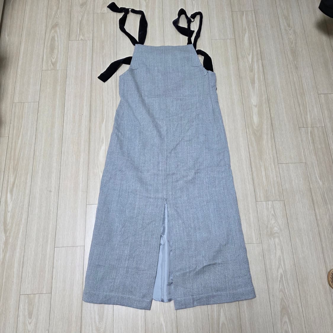 질스튜어트) 일본빈티지 히메갸루st 그레이 벨벳멜빵 트임 로맨틱 원피스 상품이미지2