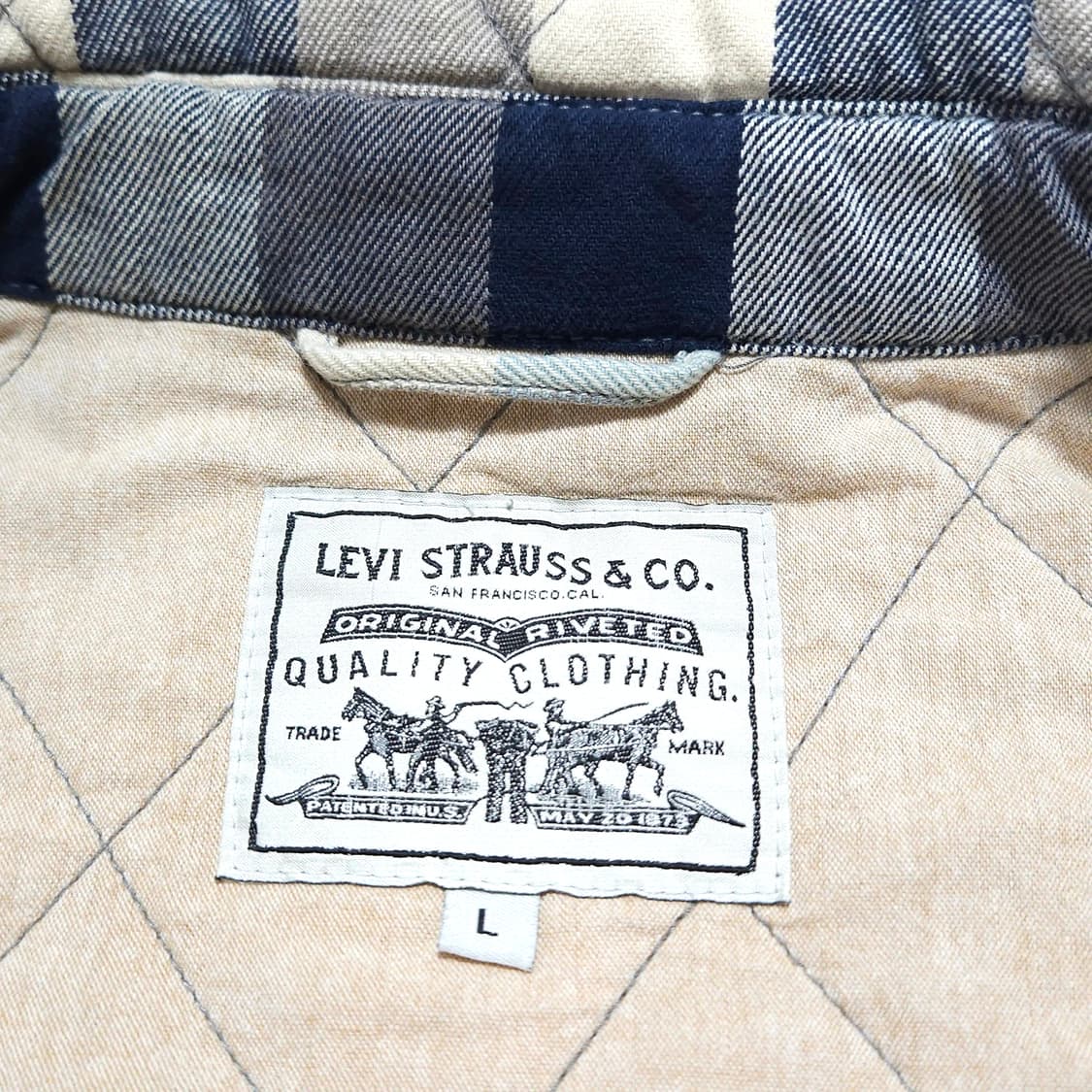 100)LEVIS 리바이스 퀼팅 체크 자켓 봄가을 상품이미지10