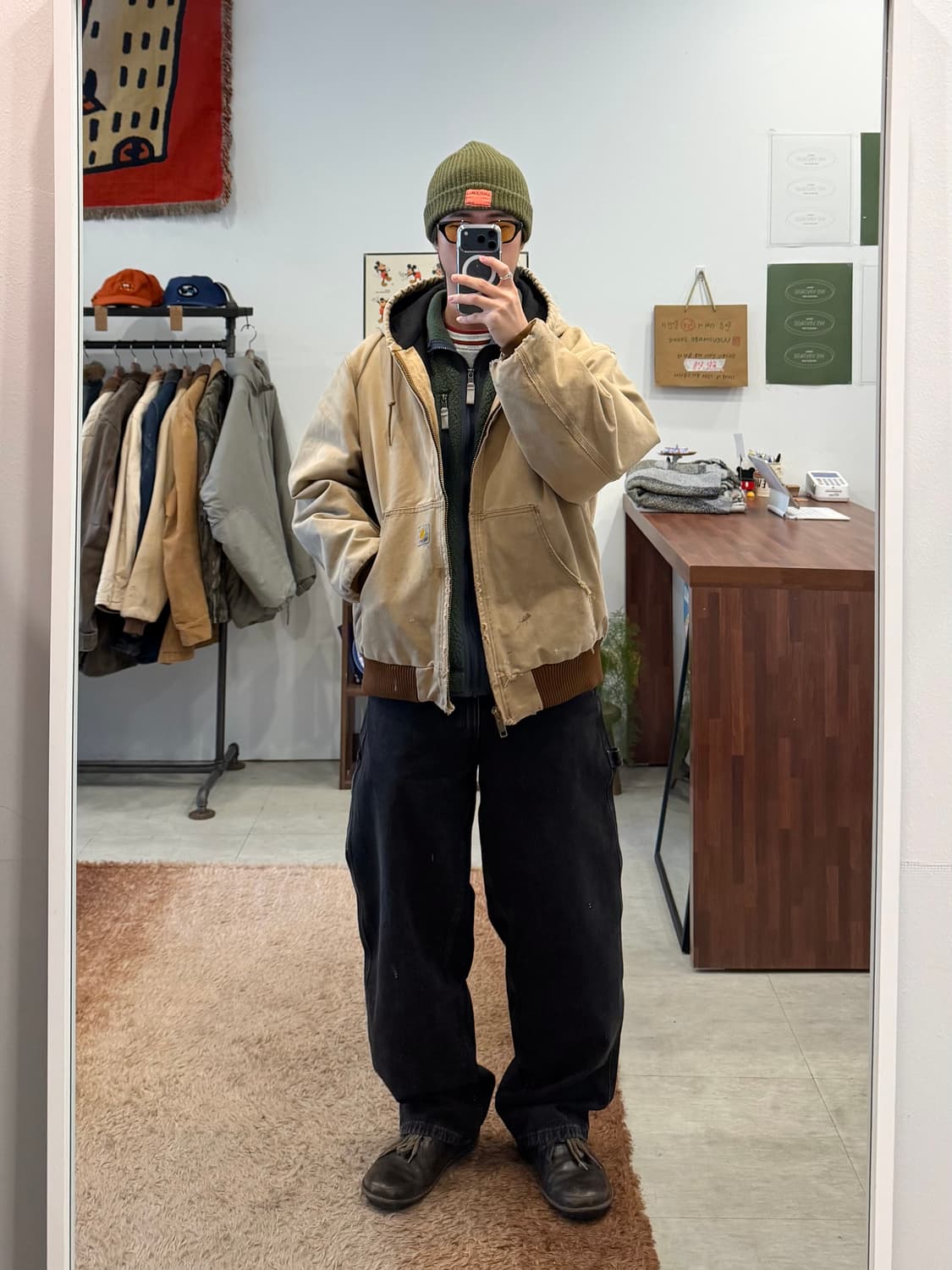 90-00s Carhartt 칼하트 덕 액티브 후드 워크 자켓 (USA) 상품이미지2