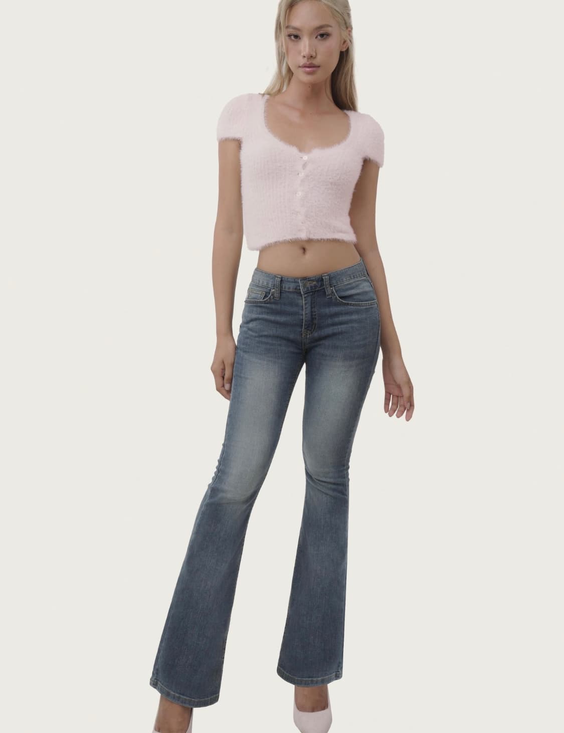 클리시어 아이싱 세미 로우라이즈 진 모모 청바지 M 상품이미지1