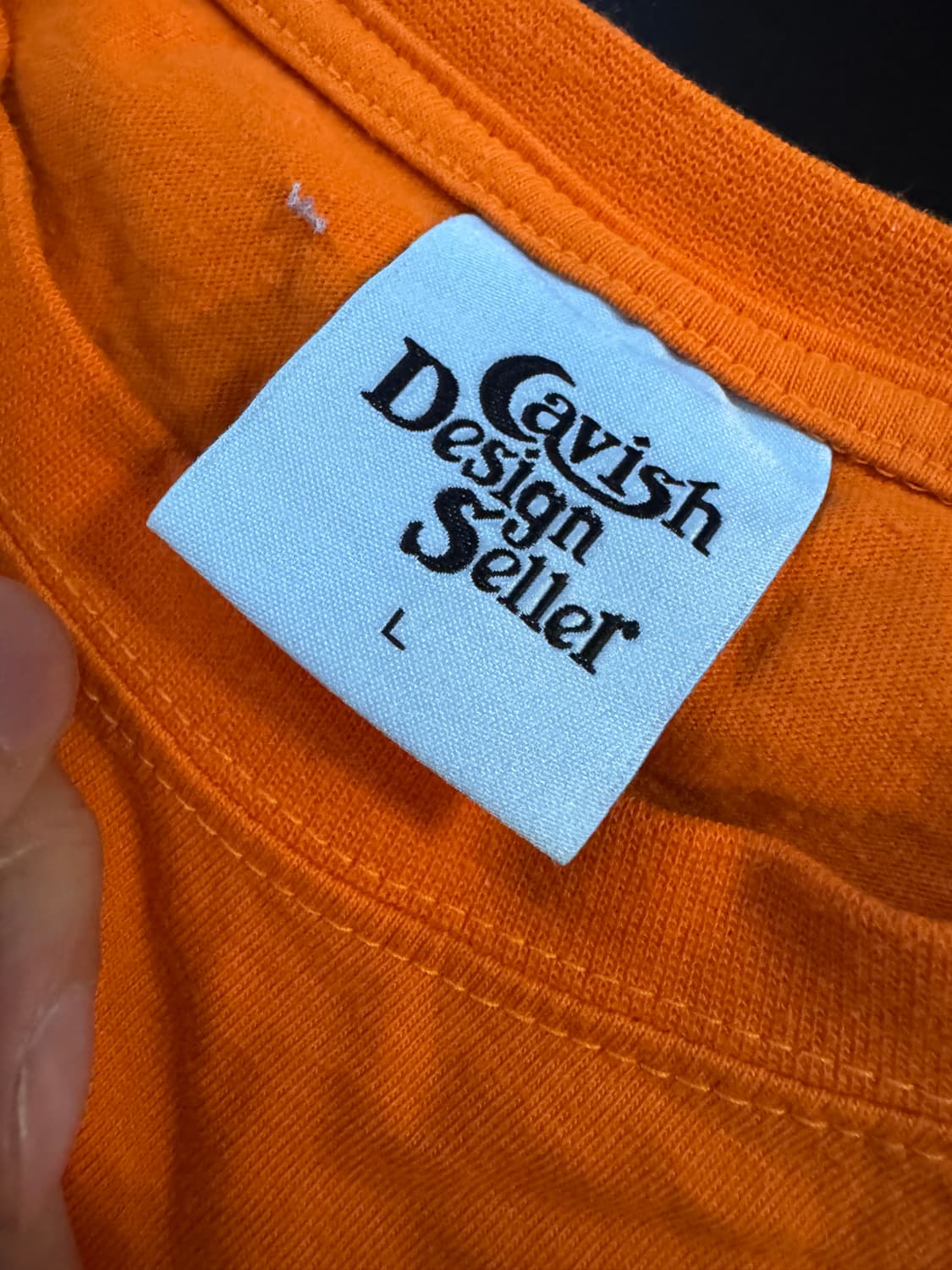 카비시 뒷 프린팅 오렌지 롱슬리브 긴팔 티셔츠 L 상품이미지3