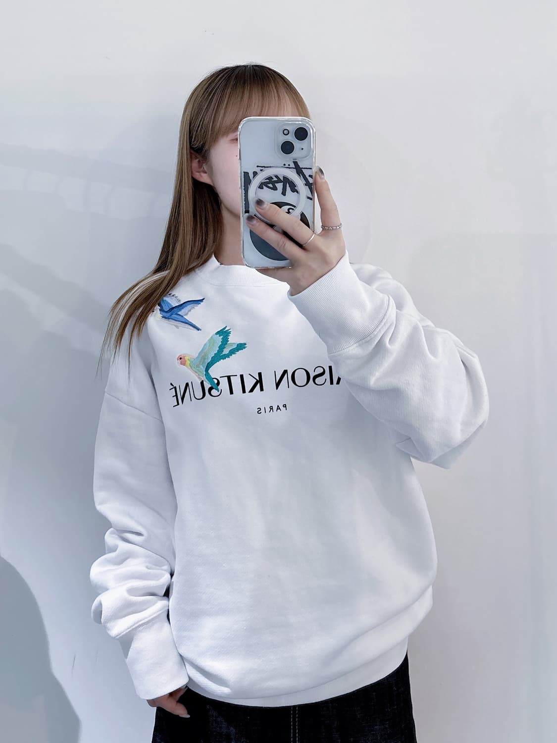 메종키츠네 자수로고 화이트 맨투맨 상품이미지3