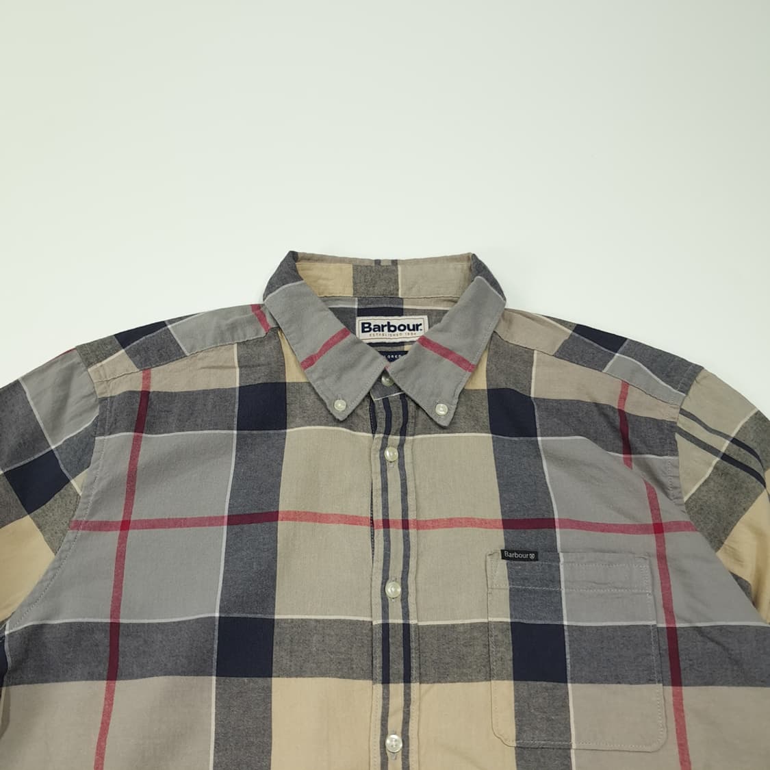 CL670 L 바버 클래식 타탄체크 버튼다운 베이지 셔츠 남방 상품이미지2
