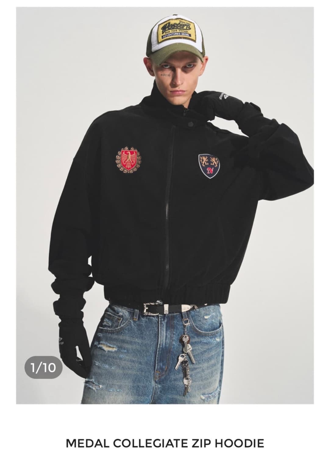 Bastard MEDAL COLLEGIATE ZIP HOODIE S 상품이미지1