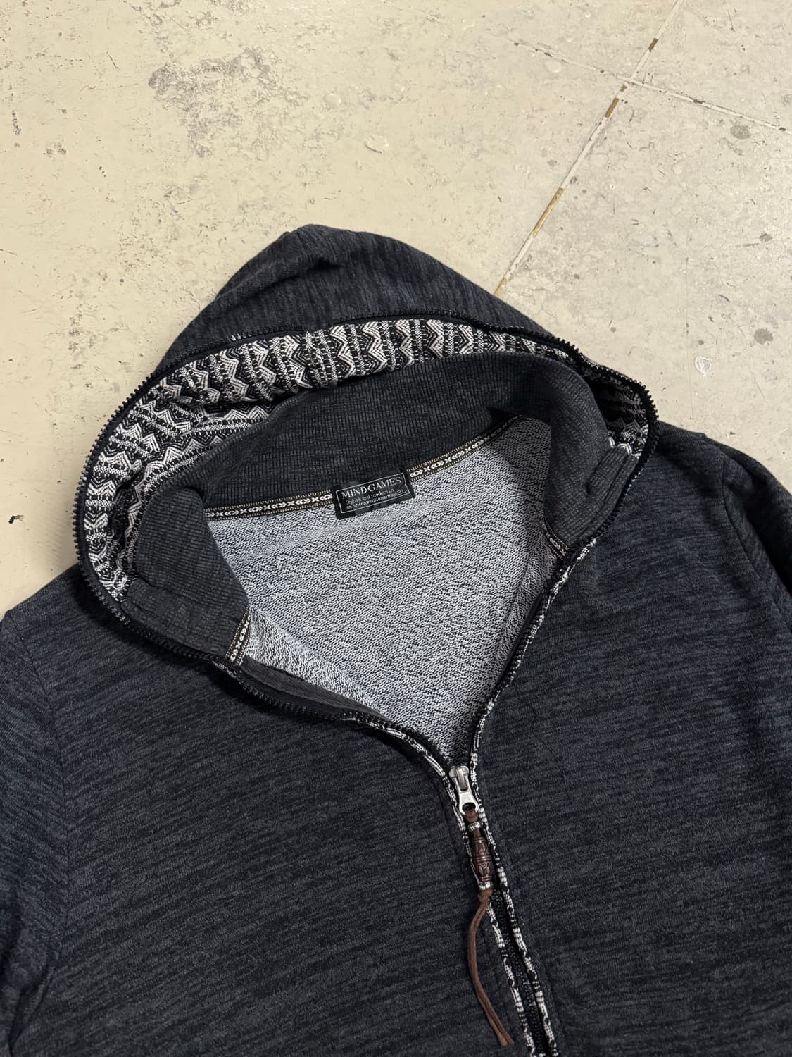 pattern mix detail full hood zip-up 상품이미지6