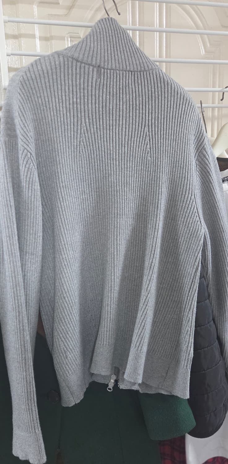 세컨모놀로그 니트 집업 가디건 회색 S사이즈 상품이미지3