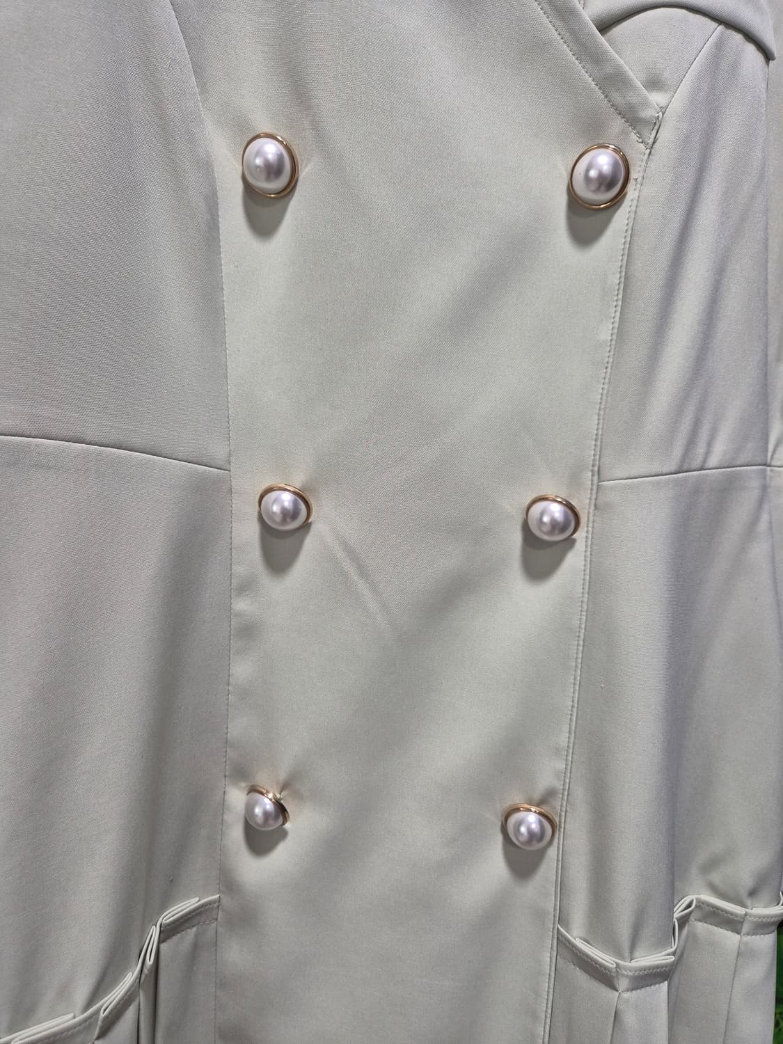 (세일)(새상품)마리끌레르 민트 더블버튼 플리츠 원피스 상품이미지4