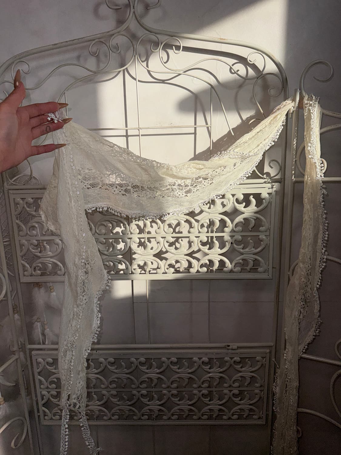 Ivory grunge floral lace scarf  상품이미지2