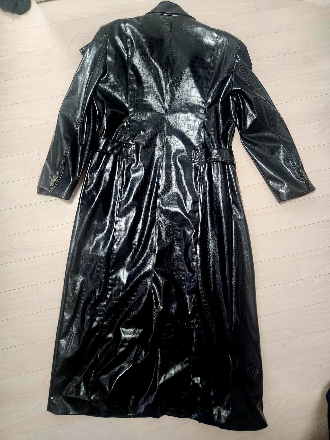 스컬프터 레더 롱 코트 상품이미지2