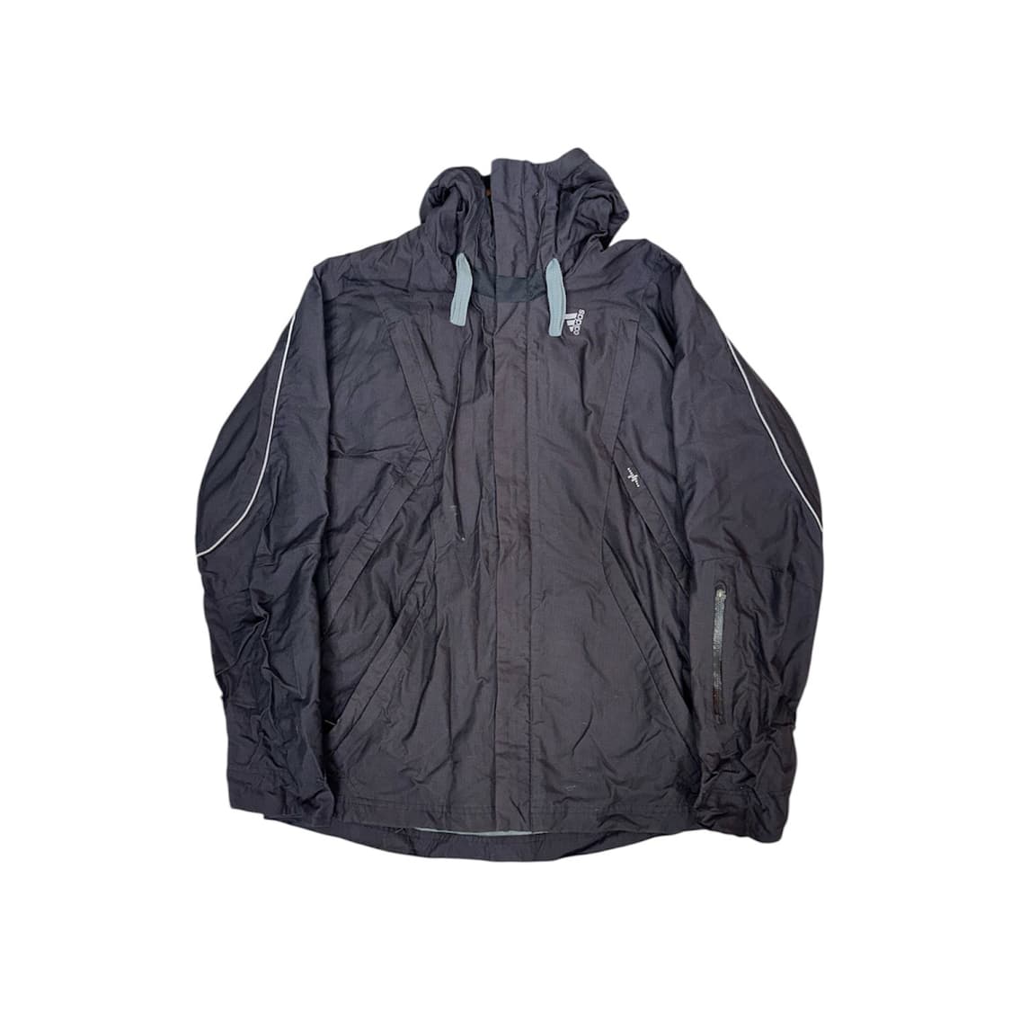 00s 아디다스 차콜 후드 바람막이 오버핏 올드스쿨 트랙 자켓 95 상품이미지5