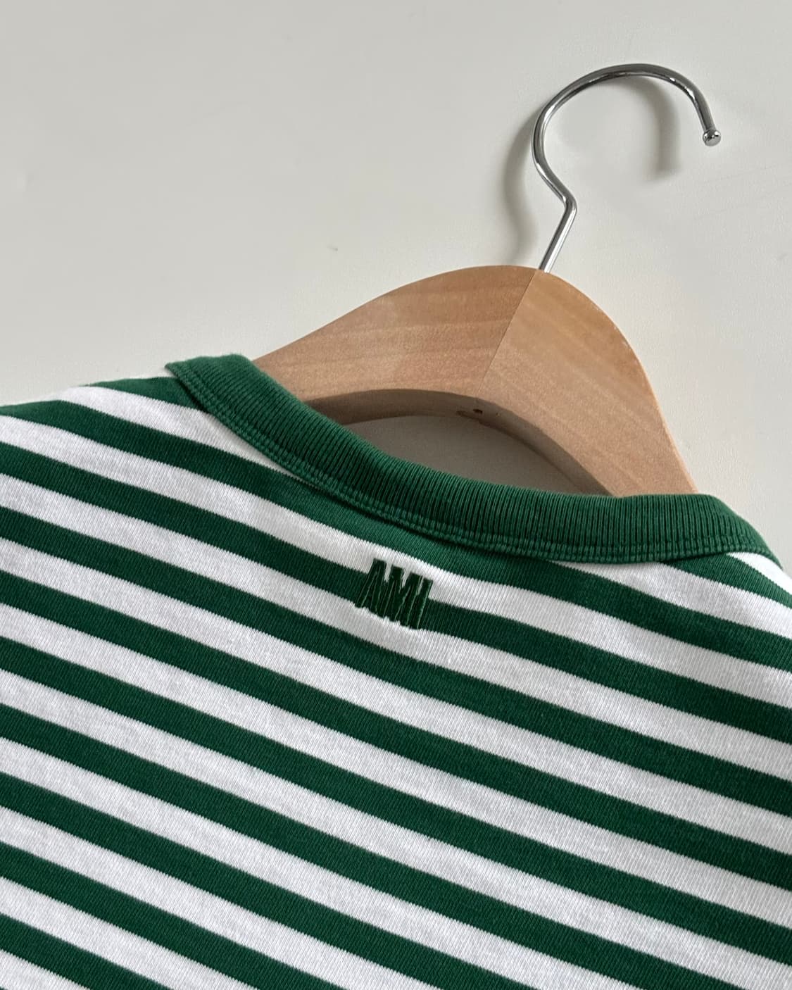 Ami 아미 하트로고 그린컬러 스트라이프 슬리브 상품이미지3