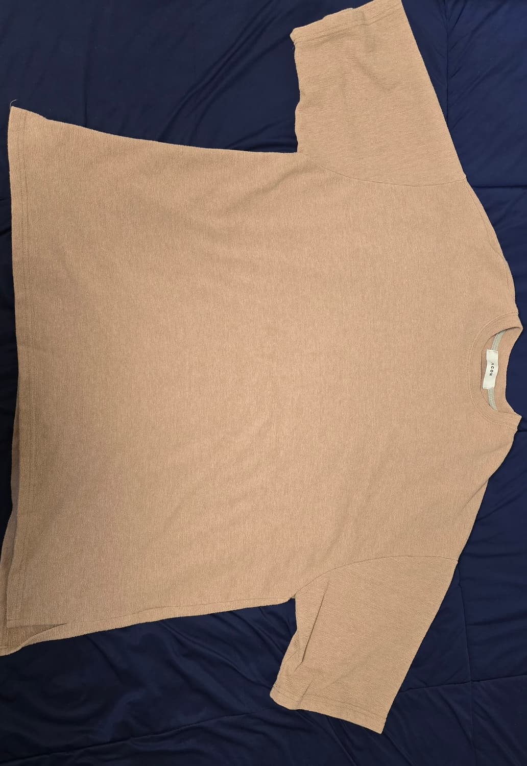 acon 아콘스튜디오 베이직 박스핏 분또 트임 반팔티셔츠 (베이지) 상품이미지4