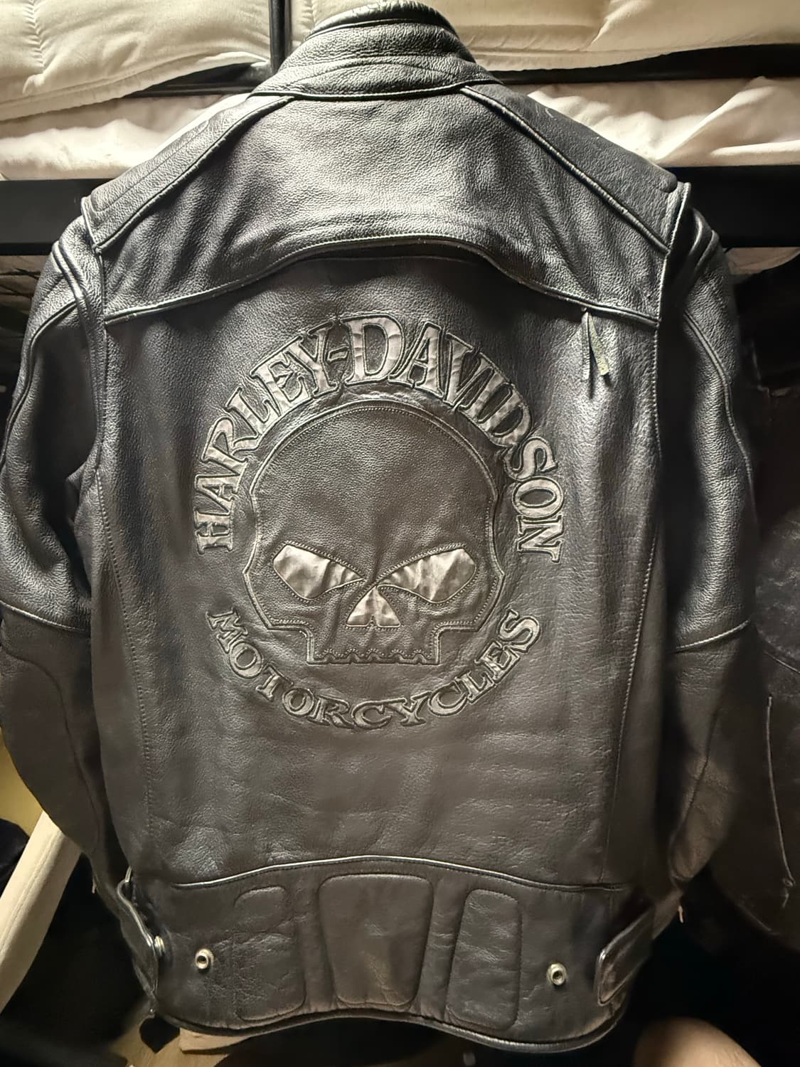 할리데이비슨 해골로고 카우 레더 자켓 상품이미지2