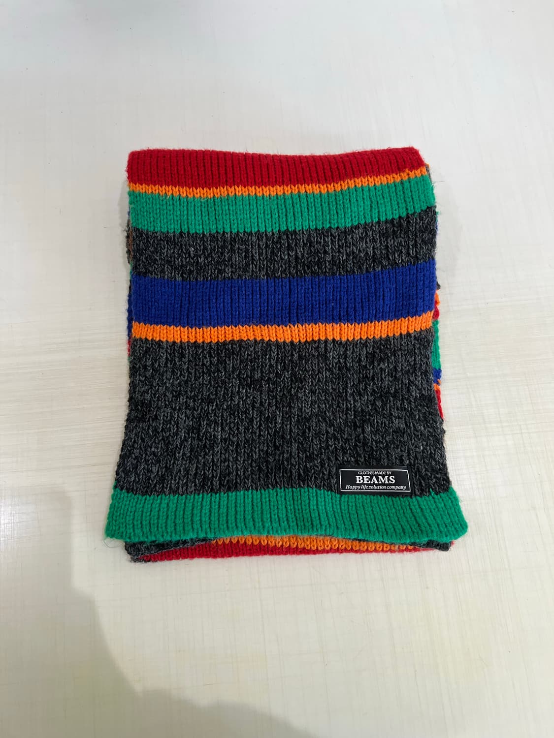 Beams 빔즈 멀티컬러 스트라이프 머플러 상품이미지2