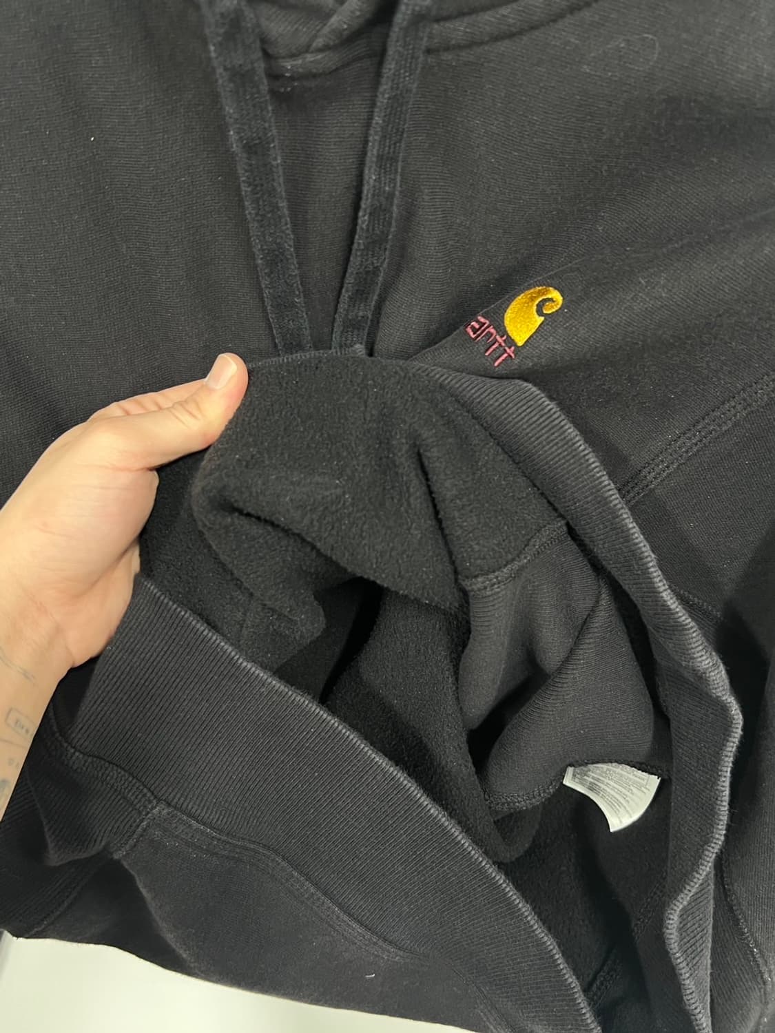 칼하트wip 아메리칸 스크립트 풀오버 기모 후드티 상품이미지4