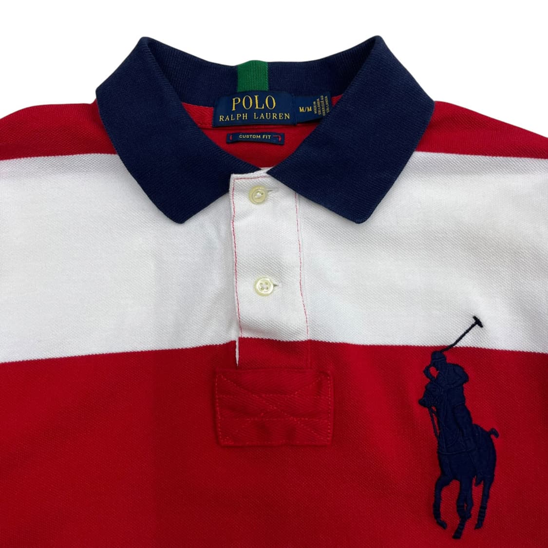 폴로 랄프로렌 빅포니 레드 단가라 성조기 화이트 pk 반팔 M 상품이미지4