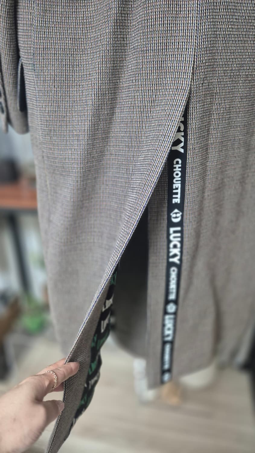 겨울 잔체크 롱코트 상품이미지6