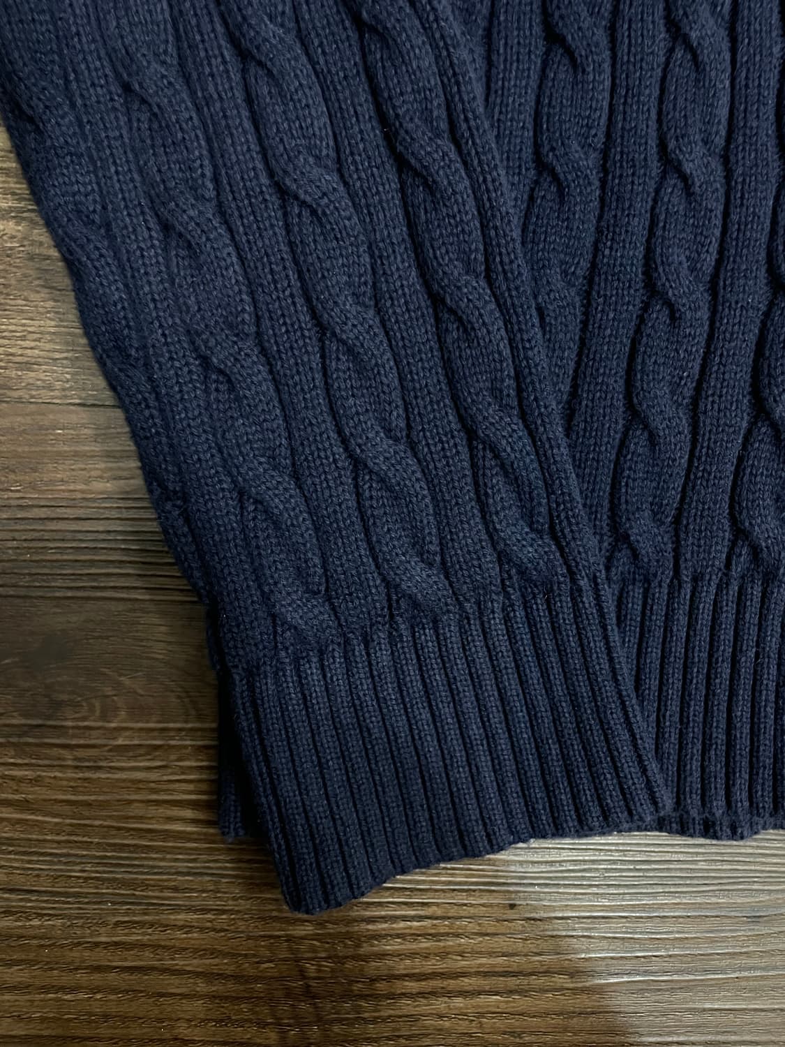 폴로 랄프로렌 코튼 케이블 숄카라 가디건 네이비 상품이미지4