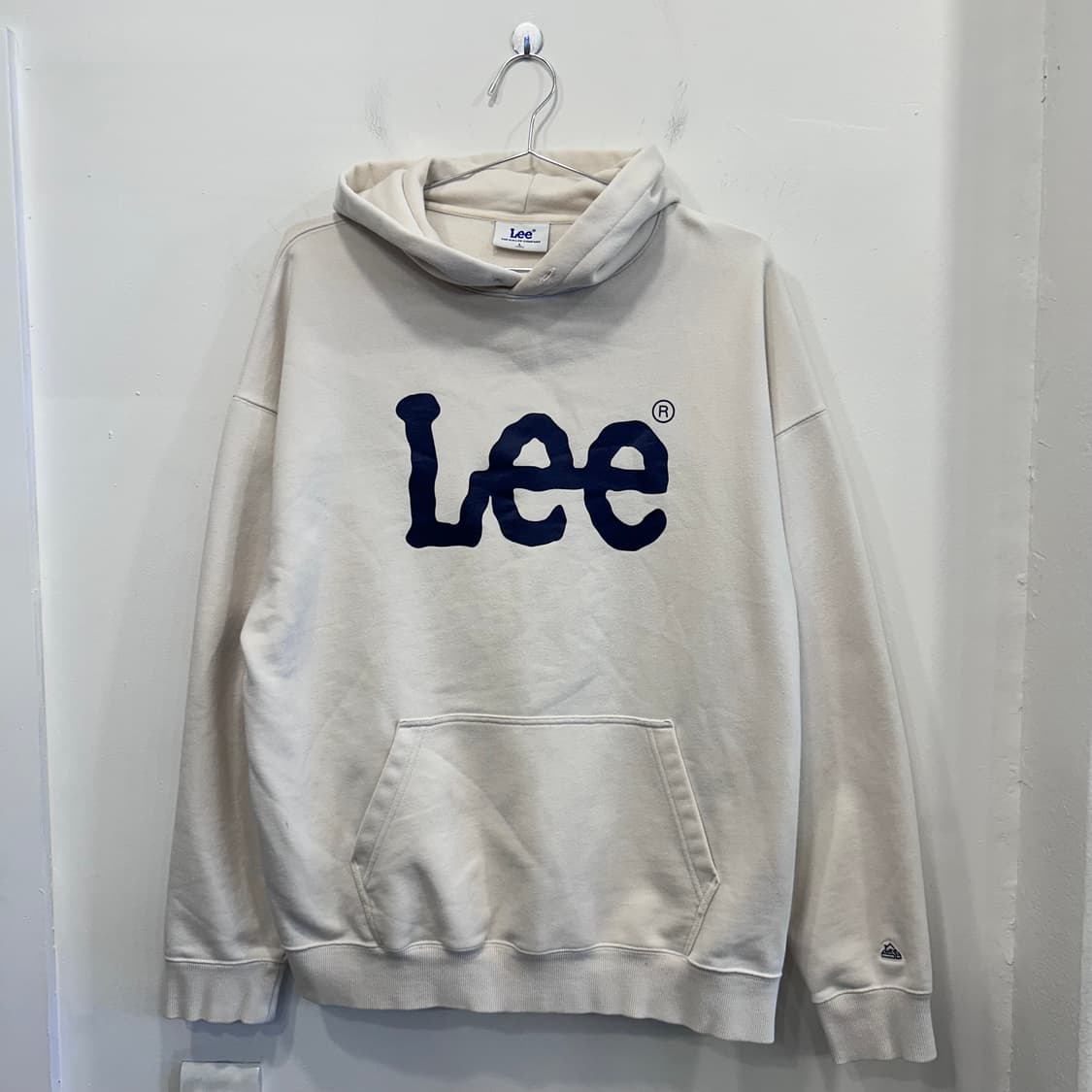 Lee 빅 나염로고 크림 오버핏 후드티 상품이미지2