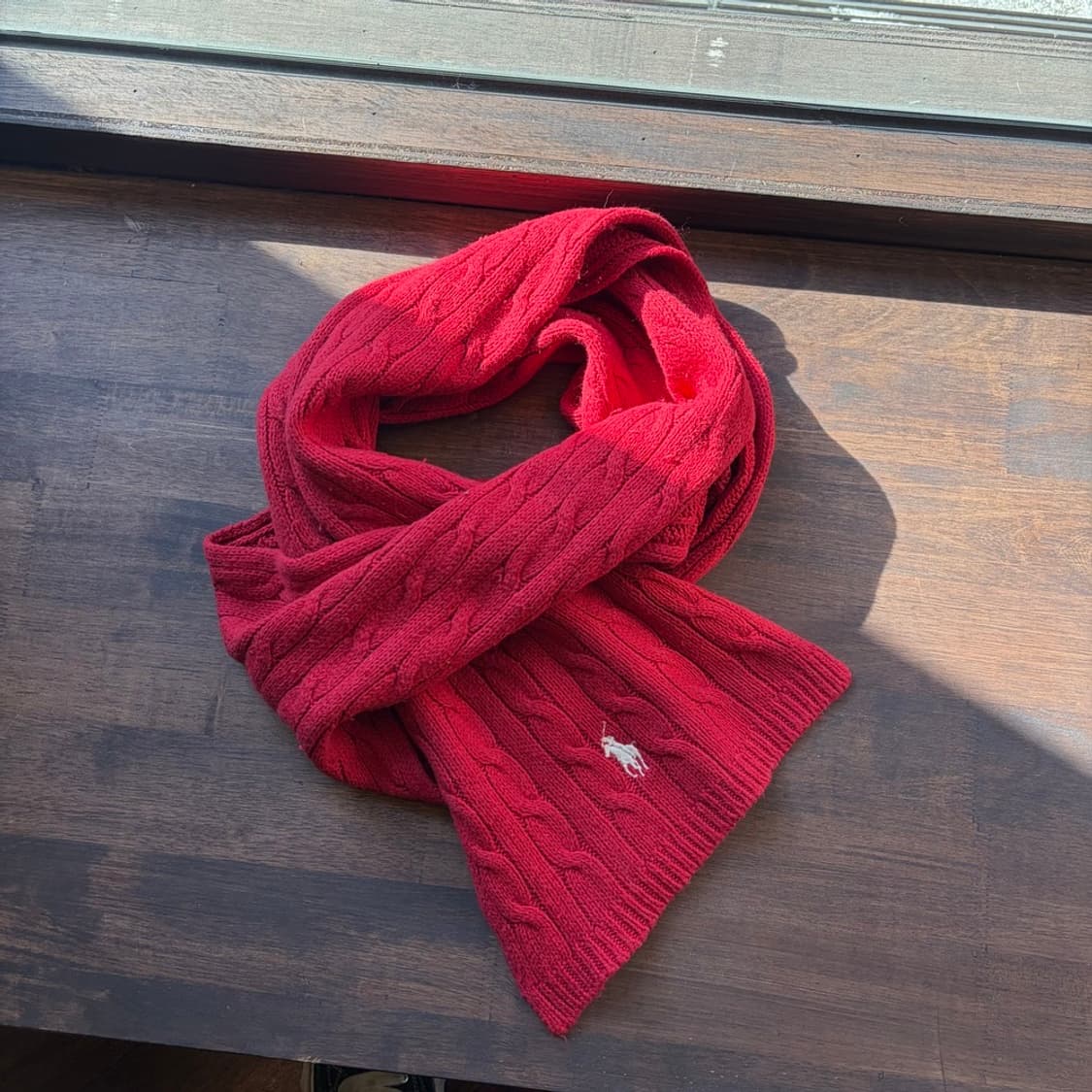 15802 - 폴로 랄프로렌 레드 케이블 머플러 (울 20%) 상품이미지3