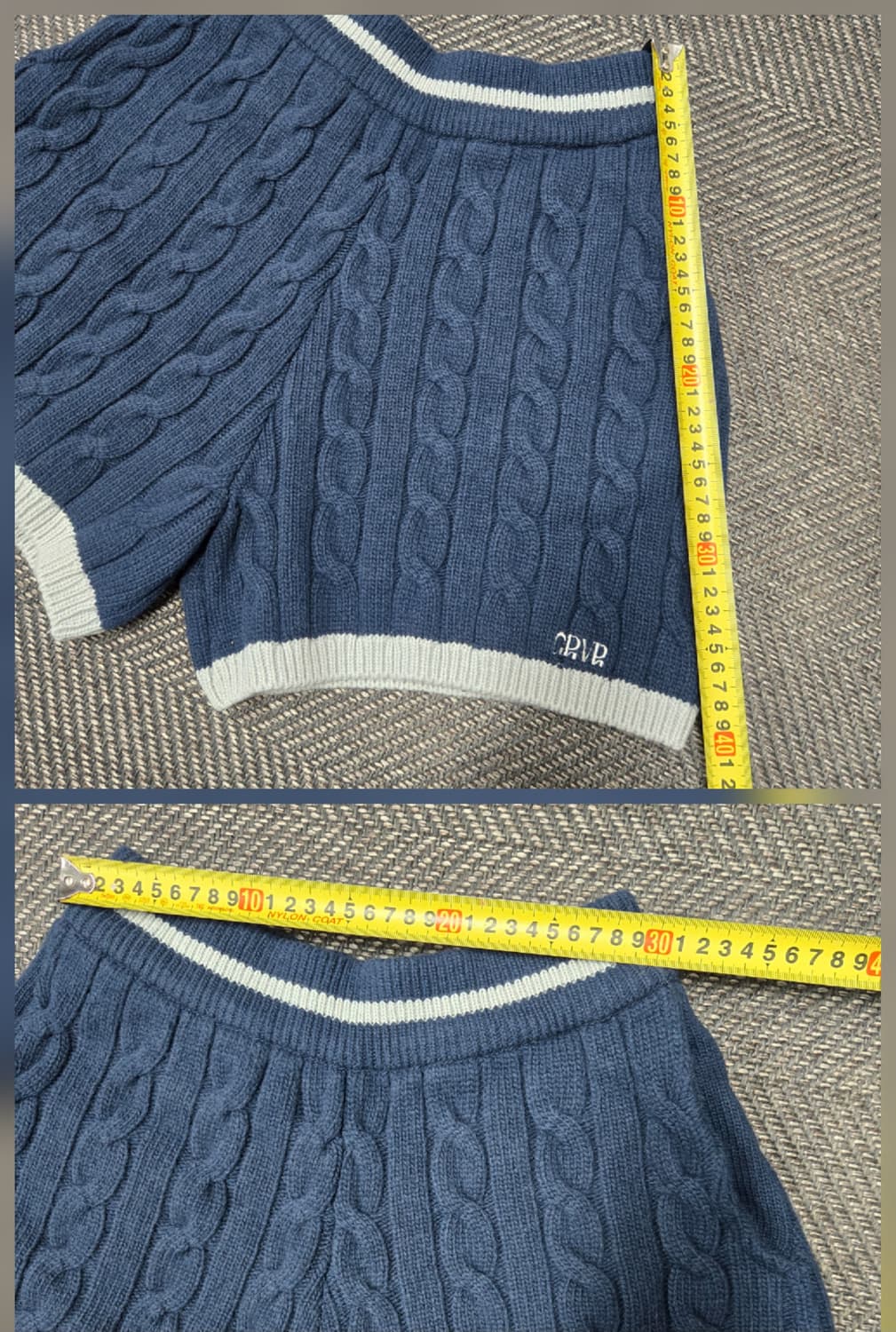 글로브 CHVR 니트 크롭 가디건 + 반바지 세트 니트집업 상품이미지9