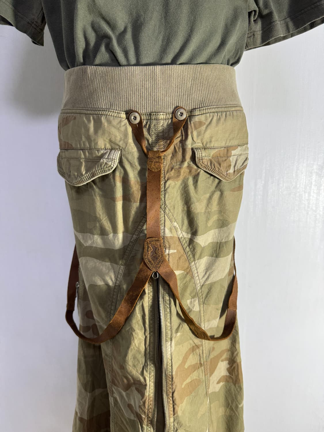 Goa 카모 패턴 서스펜더 롱 스커트 y2k  상품이미지8