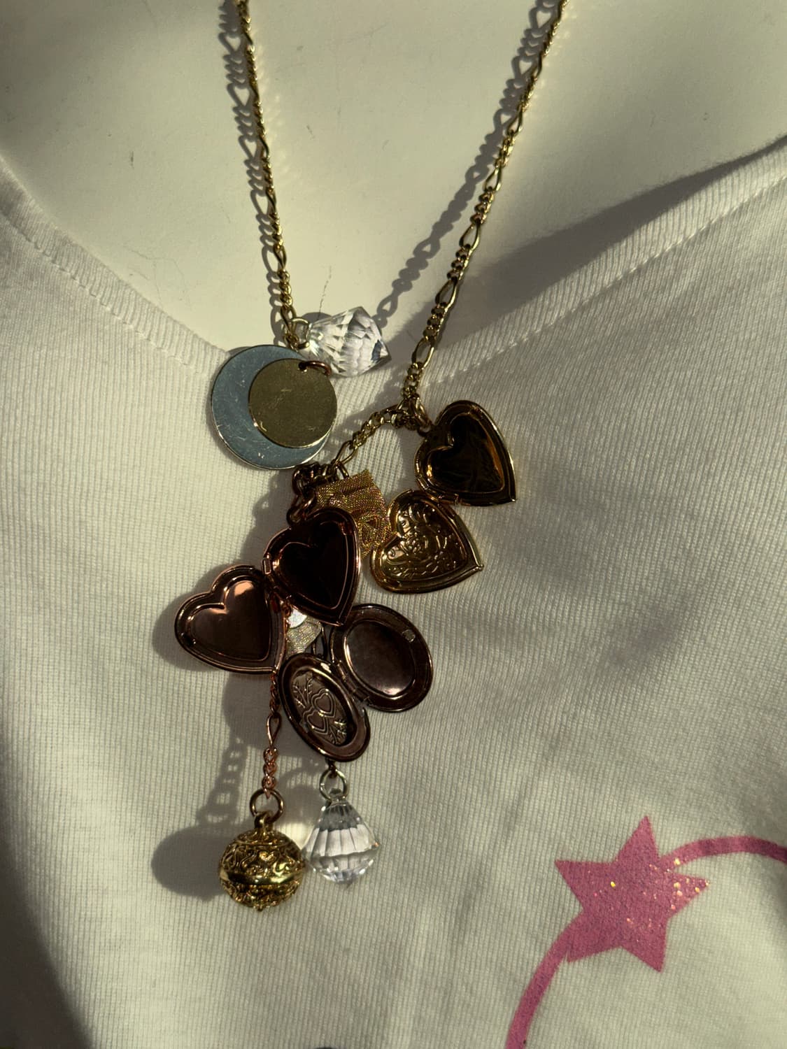 Heart rose drop chain necklace 상품이미지5