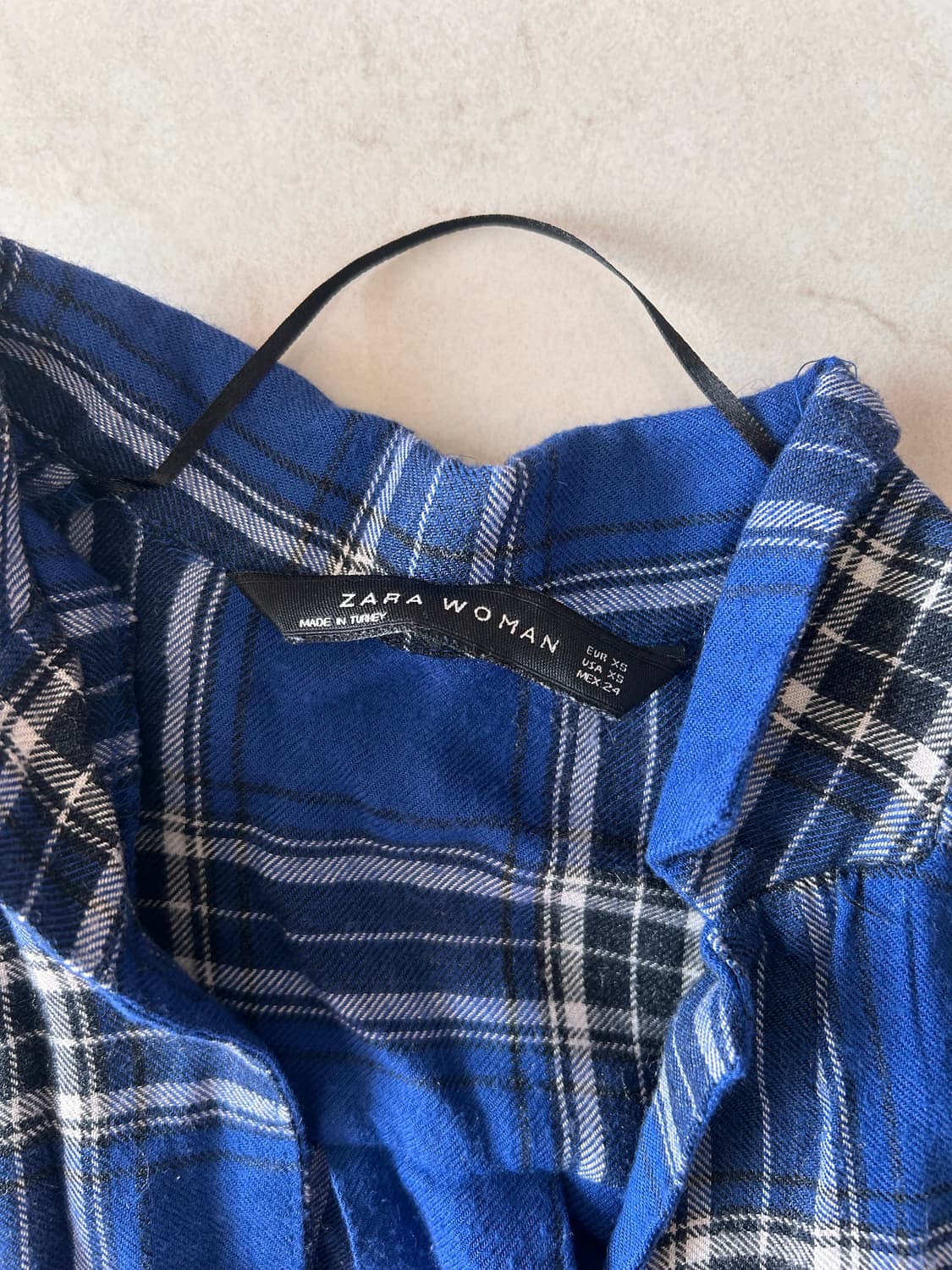 ZARA 자라 블루 체크 셔츠 드레스 상품이미지3