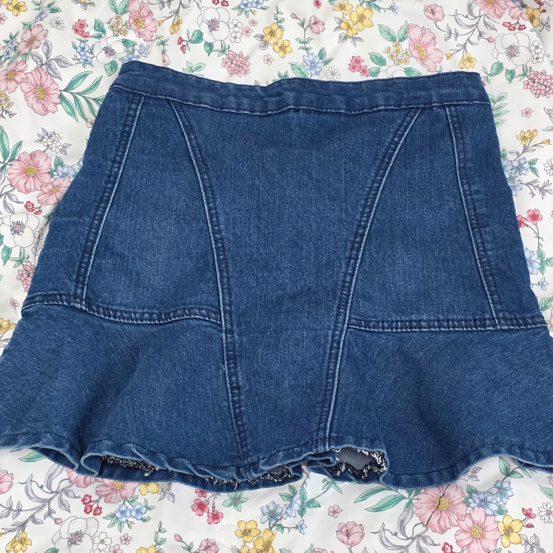 2000원 빈티지) 로맨틱 튤립 데님 데일리 플레어 청스커트 상품이미지2