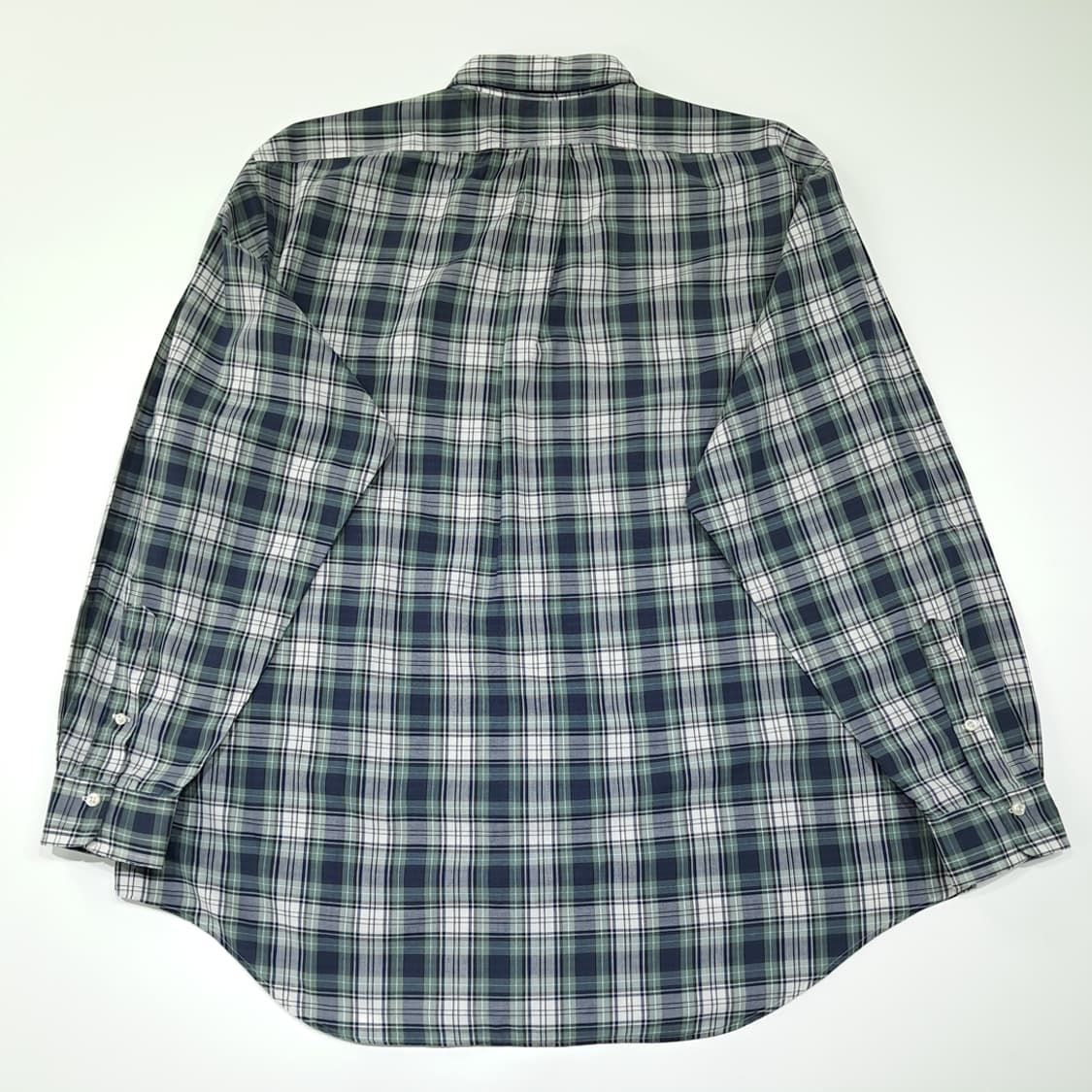 CL707 XL 폴로 90s 말레이시아판 코튼 타탄체크 그린 셔츠 남방 상품이미지6