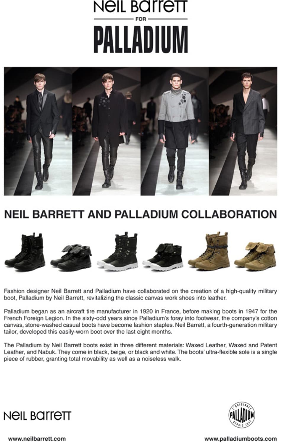 닐 바렛 x 팔라디움 콜라보 NB BAGGY BLACK 가죽 부츠 260 상품이미지1