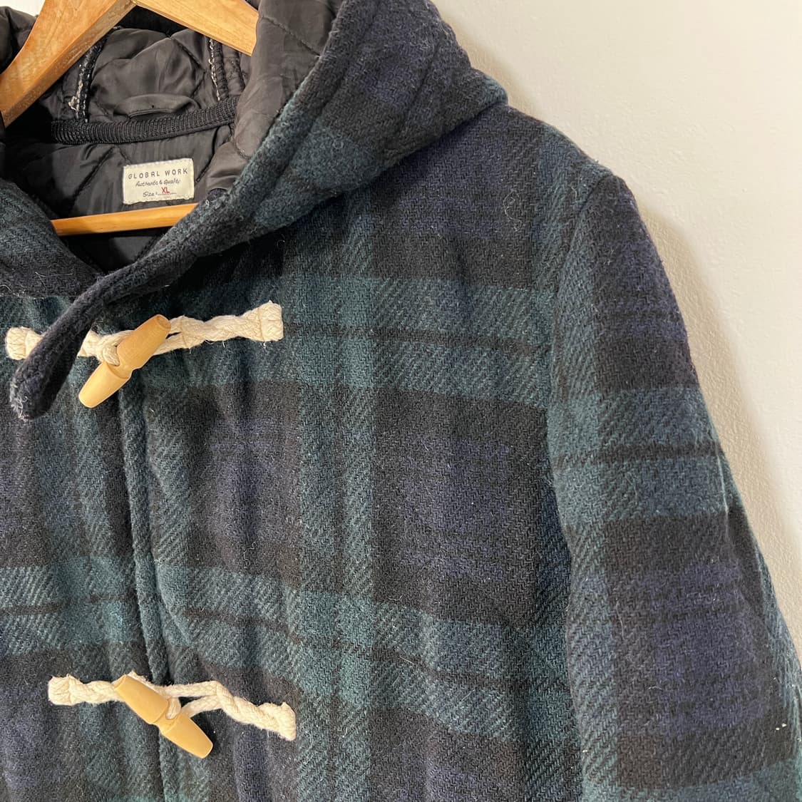 [XL] 글로벌워크 블랙와치 더플코트 상품이미지3