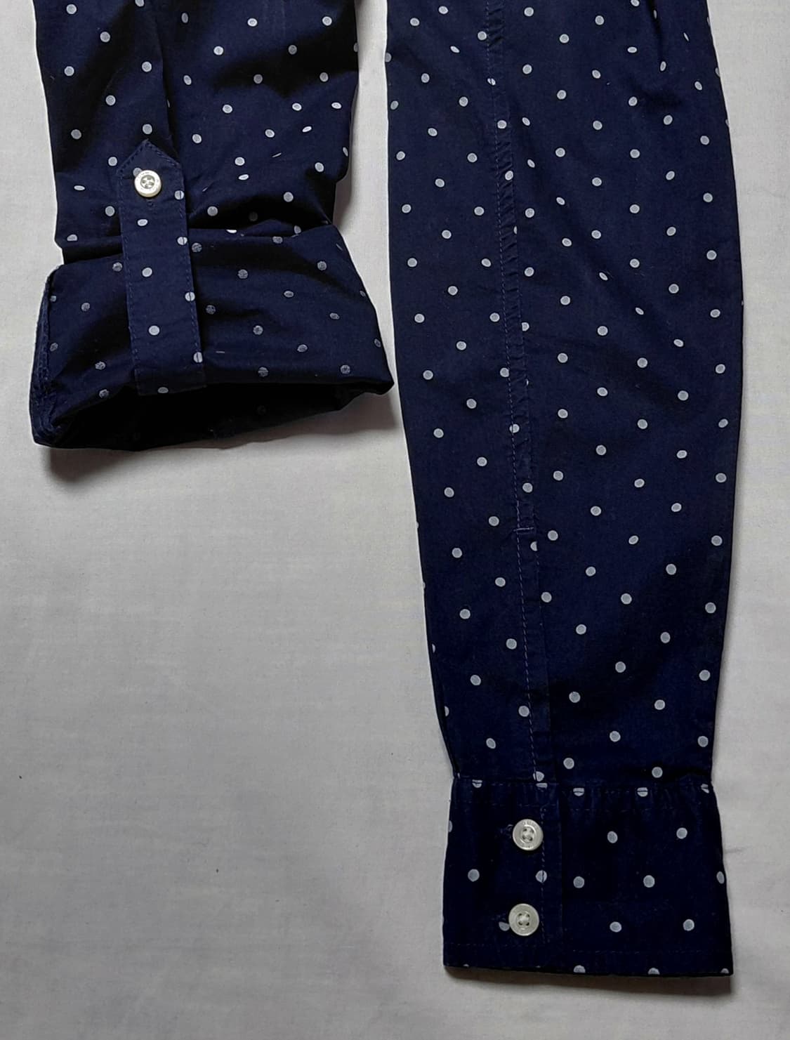 [S] 타미 힐피거 여성 도트 롤업 코튼 셔츠 (네이비) 상품이미지10